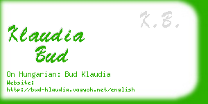 klaudia bud business card